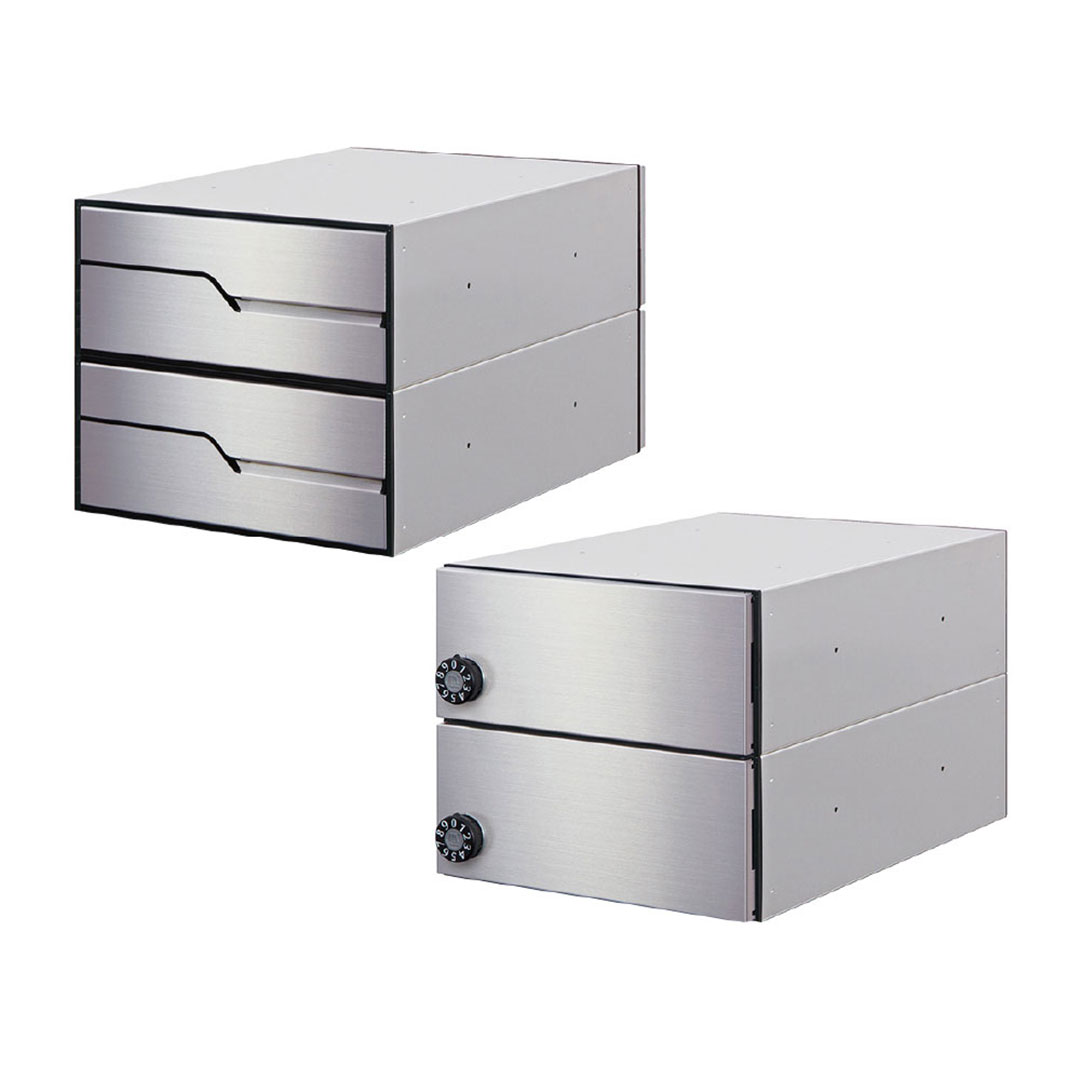 集合住宅用ポスト MX-92-28FBY-2-HL ヘアライン 前入後出/横開き扉 2戸用 W280 防雨型 大型郵便 myナンバー錠 田島メタルワーク(法人限定)