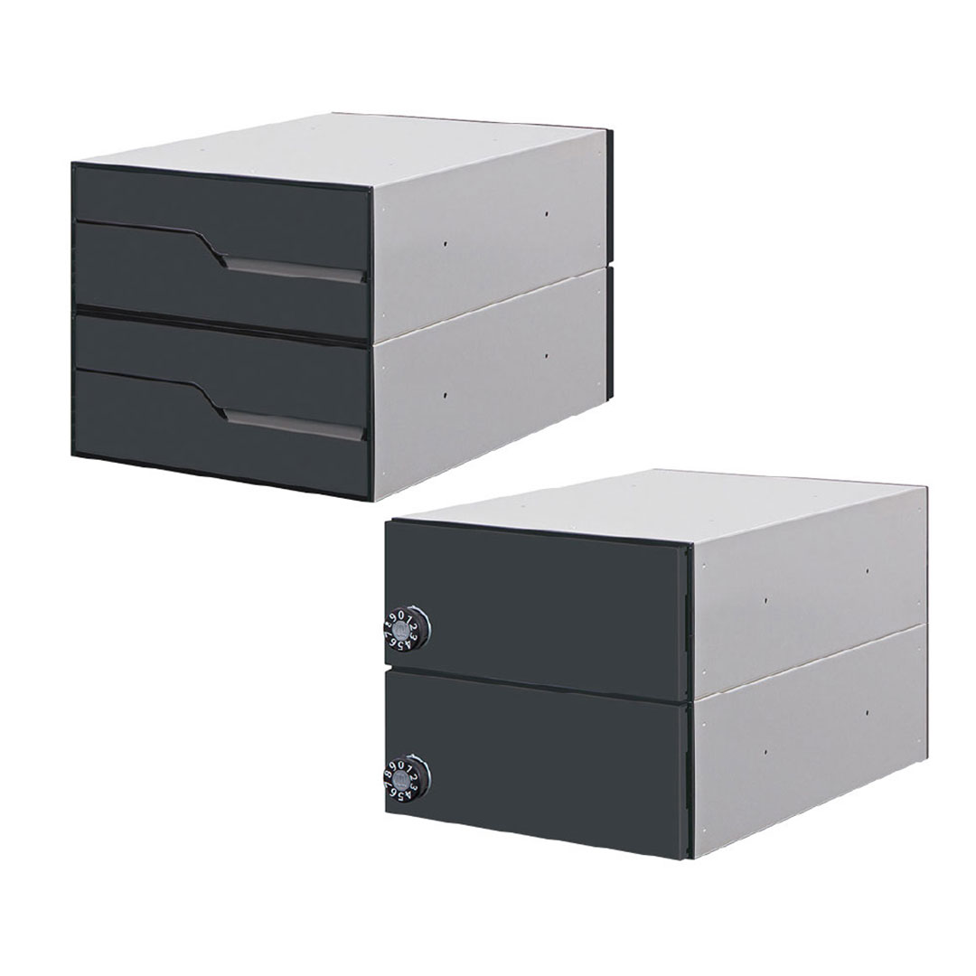 集合住宅用ポスト MX-92-28FBY-2-B ブラック 前入後出/横開き扉 2戸用 W280 防雨型 大型郵便 myナンバー錠 田島メタルワーク（法人限定）