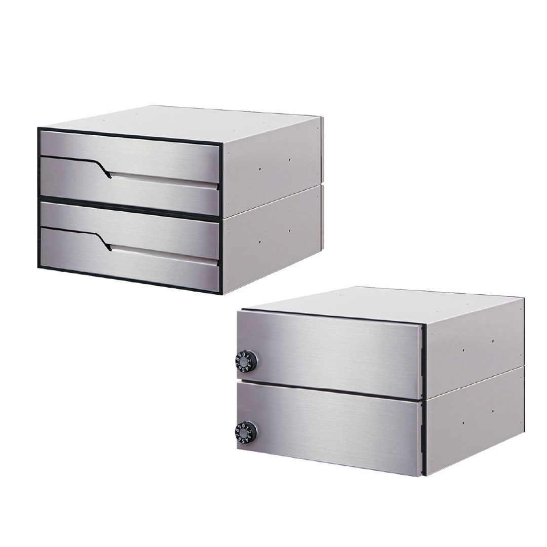 集合住宅用ポスト MX-92-36FBY-2-HL ヘアライン 前入後出/横開き扉 2戸用 W360 防雨型 大型郵便 myナンバー錠 田島メタルワーク(法人限定)