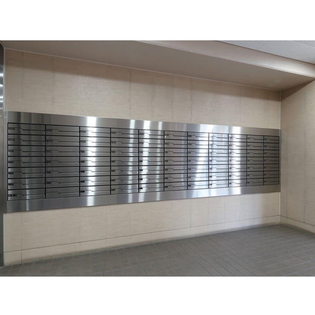 集合住宅用ポスト MX-91-28FBY-2-W ホワイト 前入後出/横開き扉 2戸用 W280 防雨型 myナンバー錠 田島メタルワーク（法人限定）