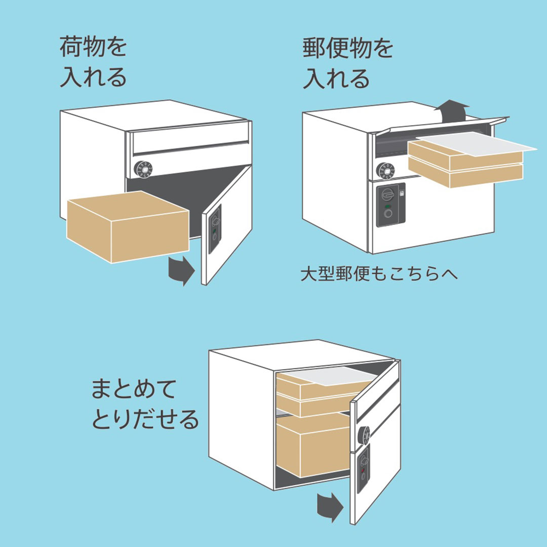 集合住宅用 宅配ポストGMX-1 前入前出 へアライン 防雨型･IPX4 大型郵便 田島メタルワーク（法人限定）