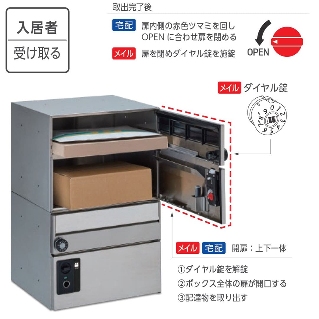 集合住宅用 宅配ポストGMX-1 前入前出 へアライン 防雨型･IPX4 大型郵便 田島メタルワーク（法人限定）