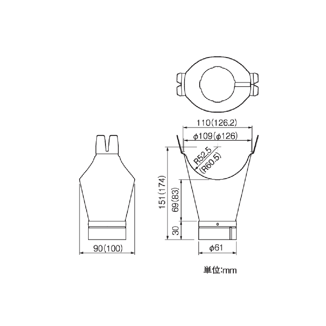 【条件あり送料無料】スタンダード 集水器(ラッパ・60Φ)半丸120 ガンメタ 雨どい部品 タニタハウジングウェア GGF-20528