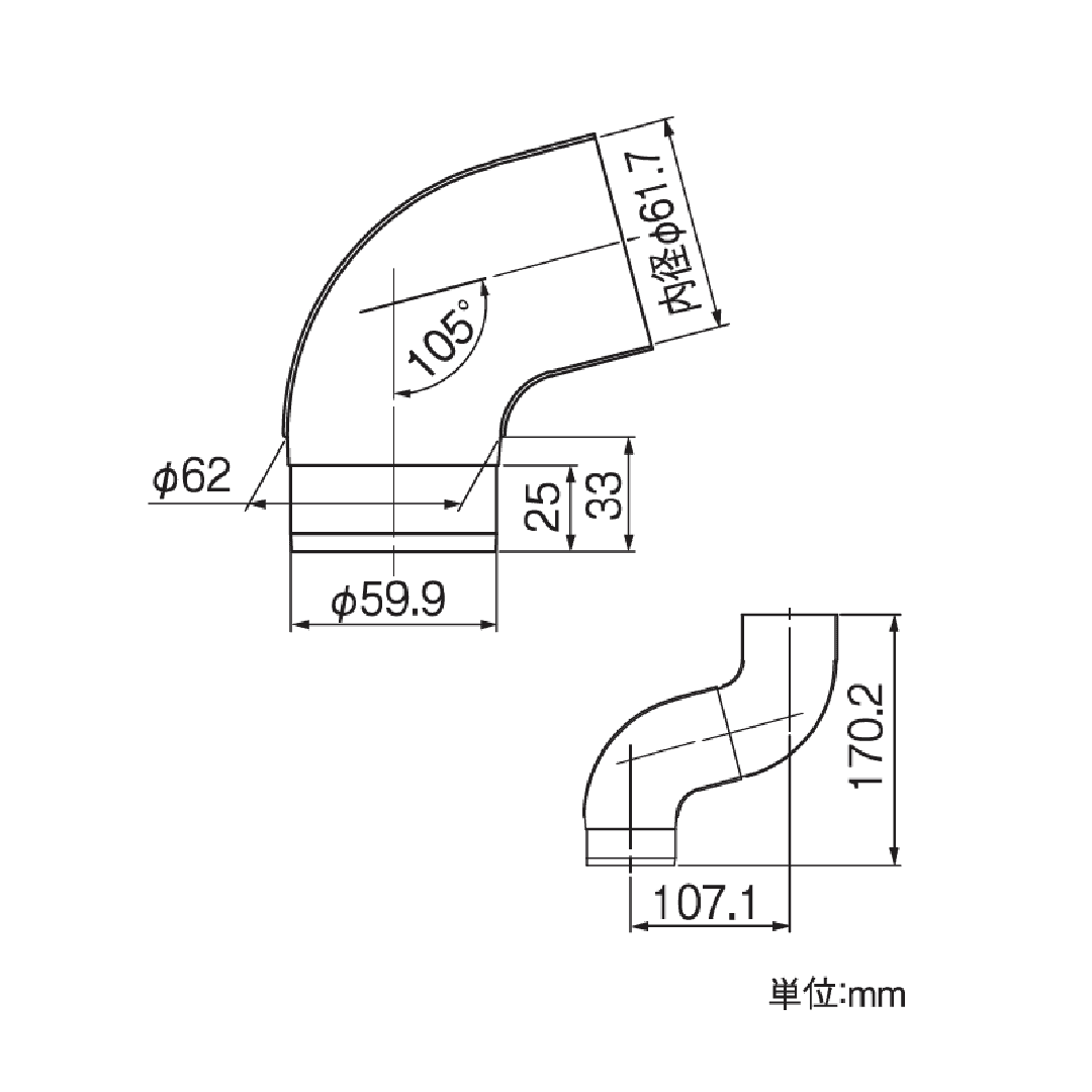 【条件あり送料無料】丸エルボ105°(60Φ系列)シルバー 雨どい 雨樋部品 エルボ タニタハウジングウェア GGF-30729