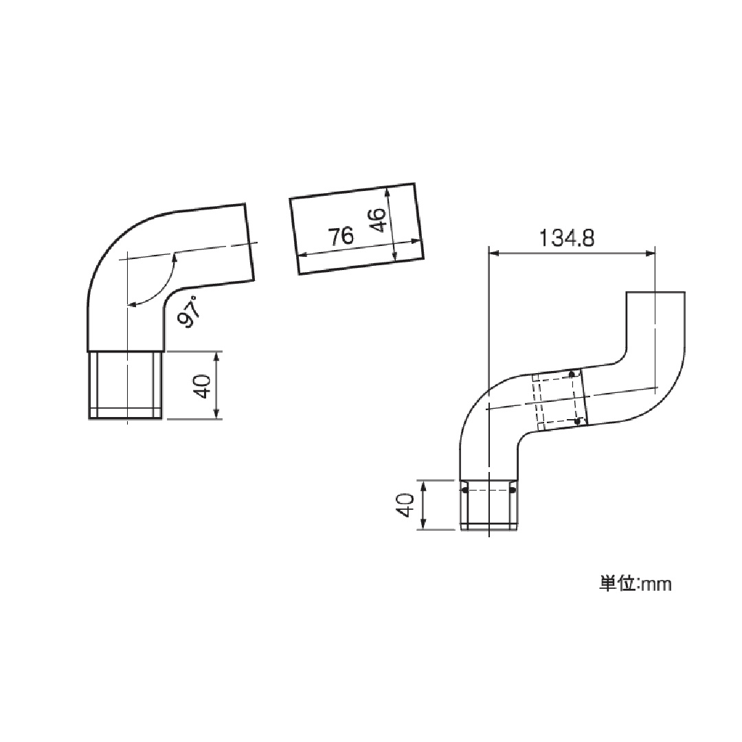 【条件あり送料無料】角たてエルボ(76×46系列)シルバー 雨どい 雨樋部品 エルボ タニタハウジングウェア GGF-30829