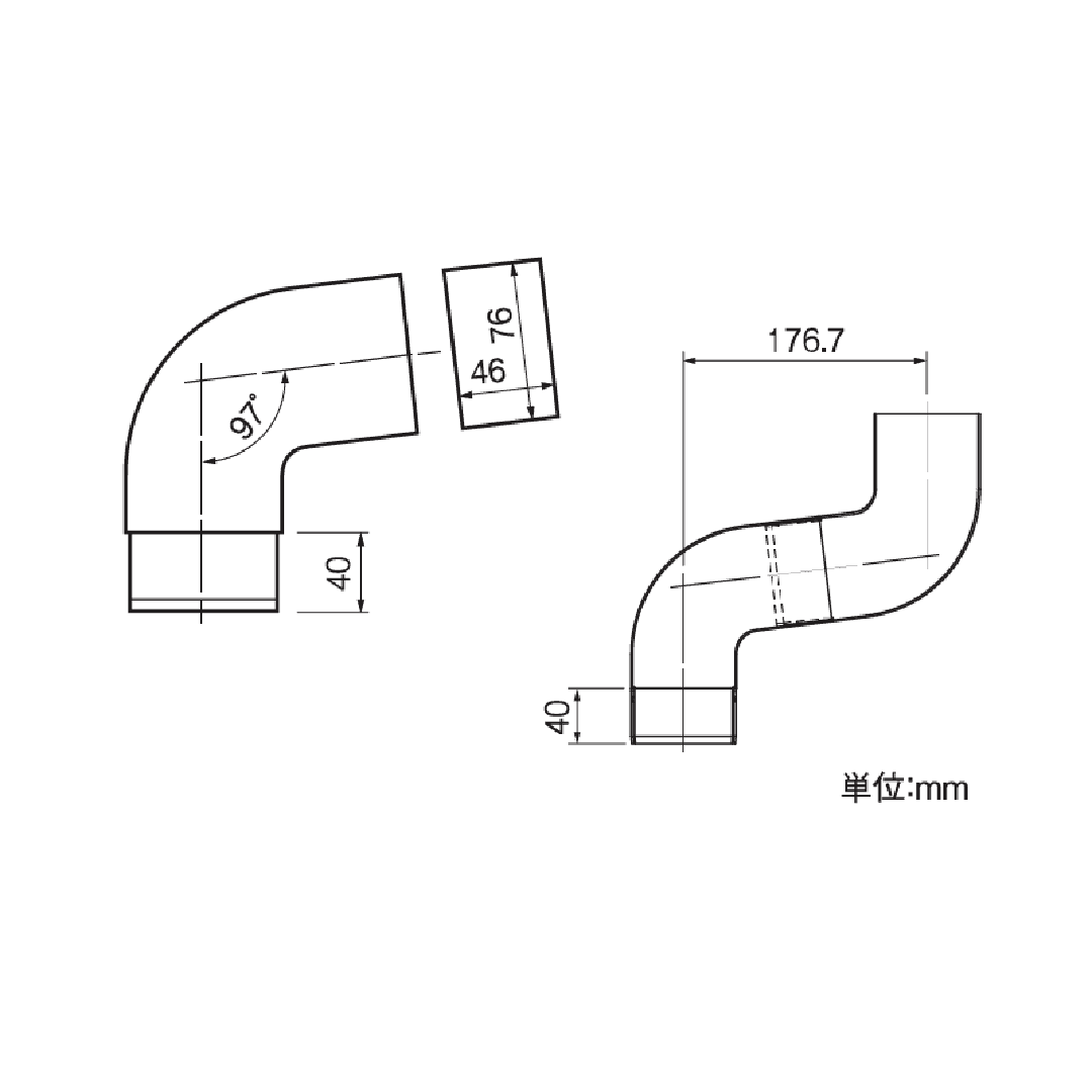 【条件あり送料無料】角横エルボ(76×46系列)ブラウン 雨どい 雨樋部品 エルボ タニタハウジングウェア GGF-30837