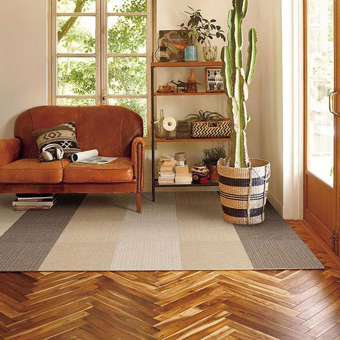 ニューピタコ ブラウン NP404【ケース販売】12枚入 タイルカーペット 裏面吸着タイプ 東リ【法人送料無料】