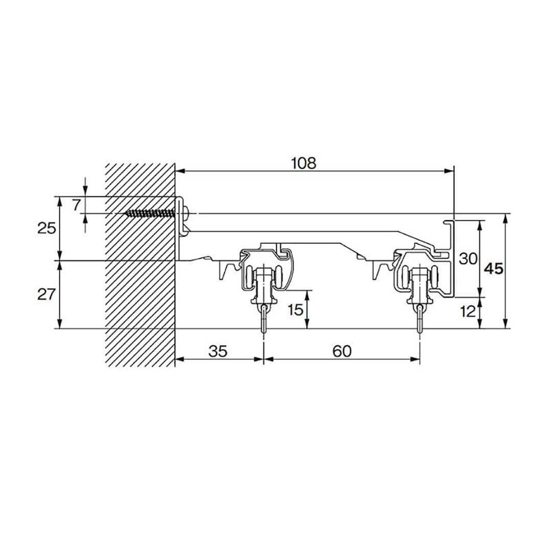 レガートスクエア Mセット ウォールナット  ダブル正面付 3m トーソー