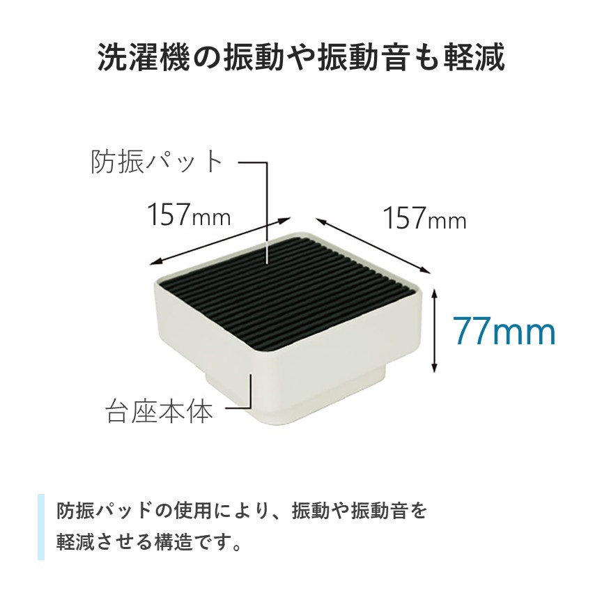 イージースタンド 洗濯機かさ上げ台 メンテナンス性向上 防振 H77 D77 テクノテック