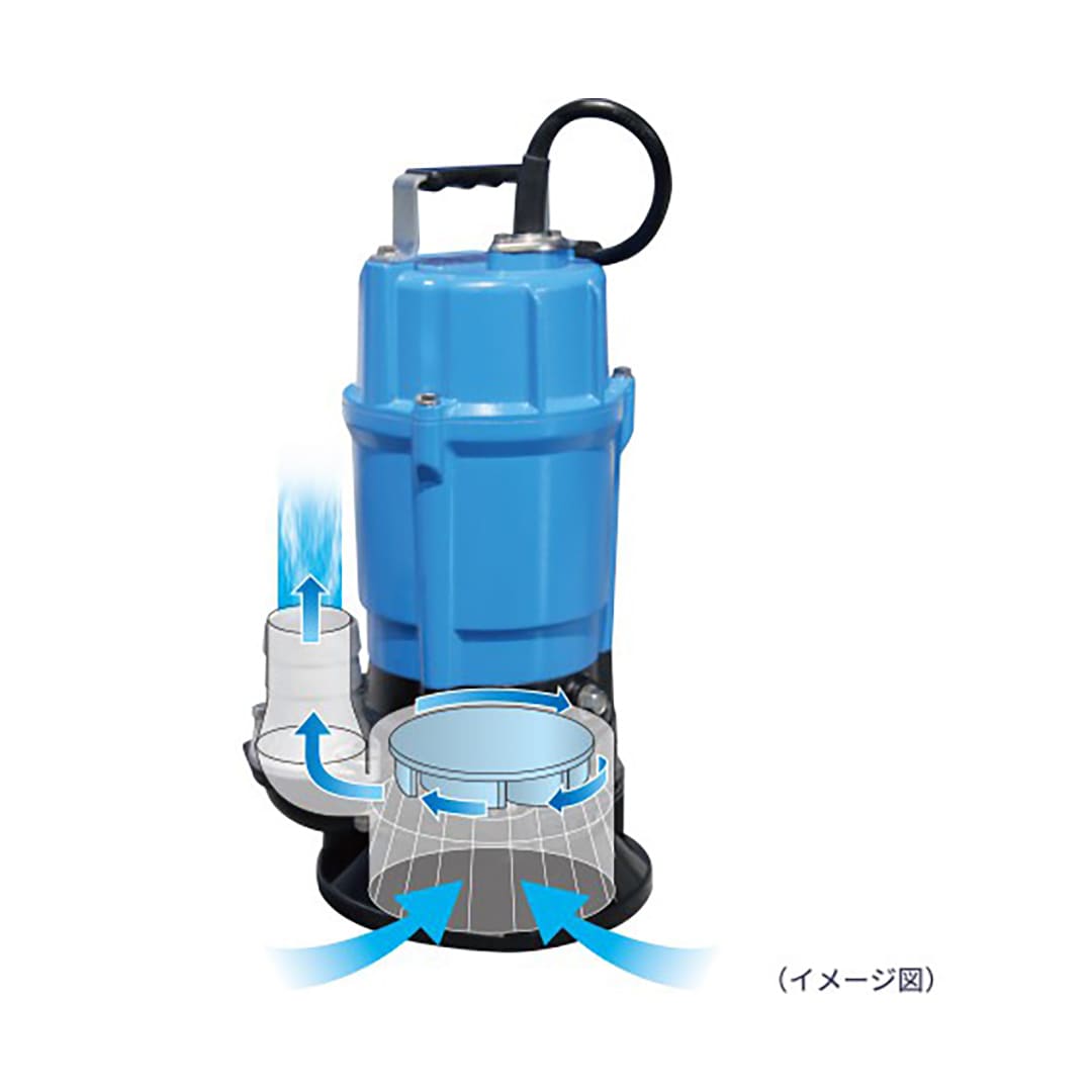 ツルミポンプ 一般工事排水用 水中ハイスピンポンプ HS3.75SL 50Hz仕様 単相100V 0.75kW 口径80mm 横吐出し 非自動形 鶴見製作所
