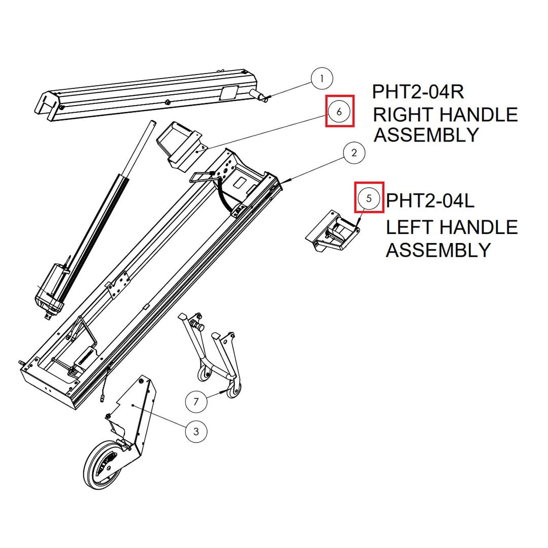 ハンドルアッセンブリー 左 PHT2-04L カルがる～用 補修部品 MAKINEX