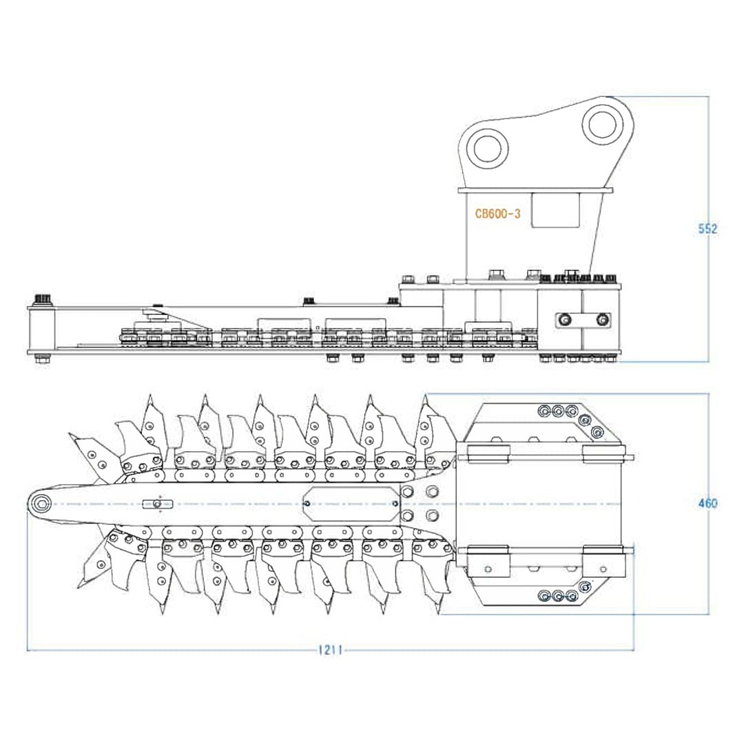 TOSA ULTRA CUTTER 油圧ショベル装着式草刈剪定機 CB600-3 挟み切り方式 石禮工業