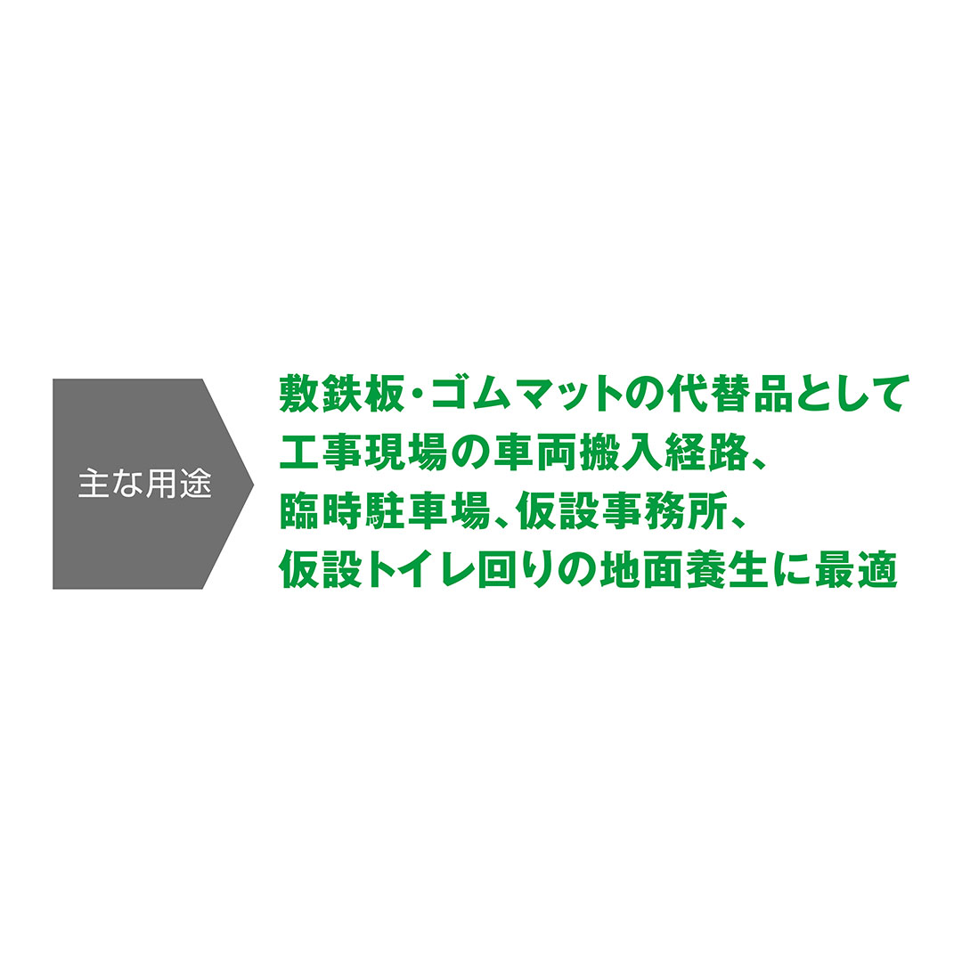 樹脂製敷板 Wボード 両面凸 持手2 厚み20mm(4尺×8尺)黒 Wボード48 養生 ウッドプラスチック(法人限定)
