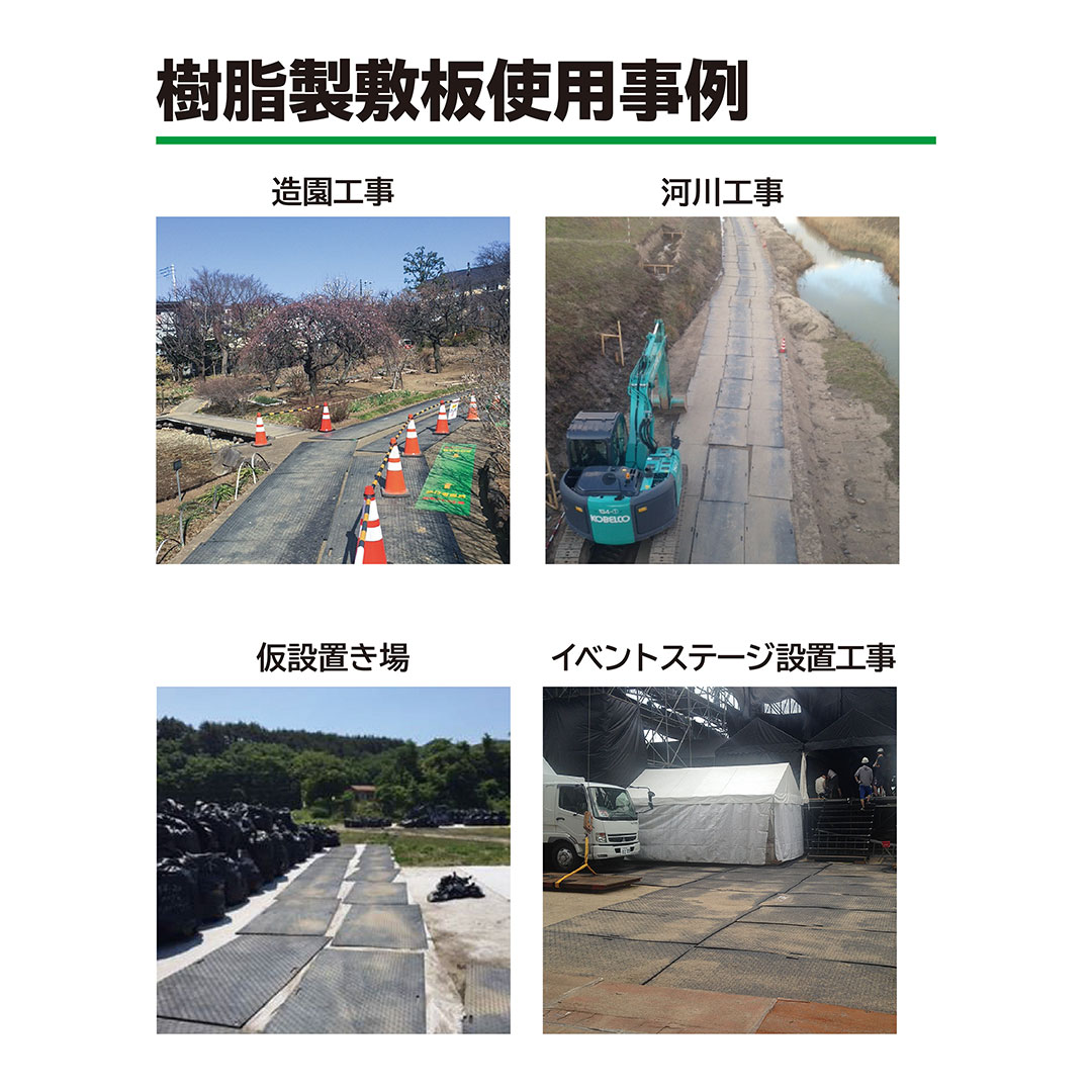 樹脂製敷板 Wボード 両面凸 持手2 厚み20mm(4尺×8尺)黒 Wボード48 養生 ウッドプラスチック(法人限定)