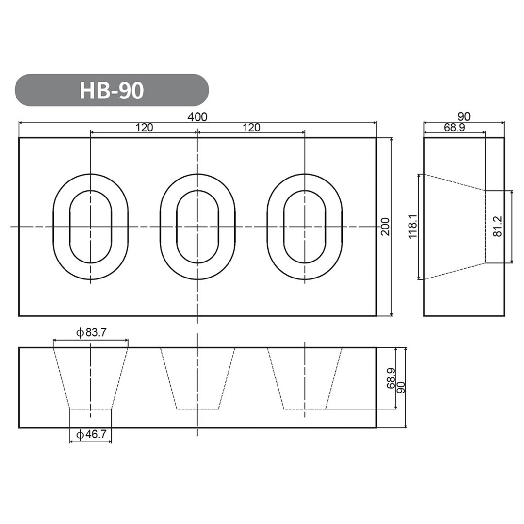 プラスチック製 ブロック HB-90 【ケース販売】4個入 物置 束石 WPT ウッドプラスチック（法人限定）