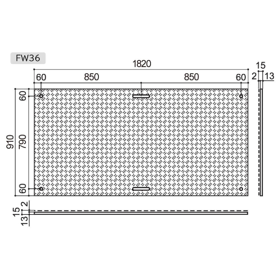 フィットくん 合成ゴムマット 厚み13mm 3×6 FW36 軽量 Wボードシリーズ ウッドプラスチックテクノロジ―
