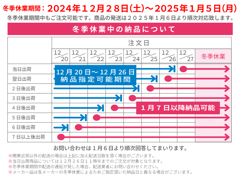 冬季休業のおしらせ